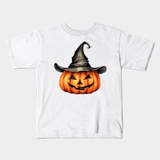 Jack O Lantern Witch Kids T-Shirt